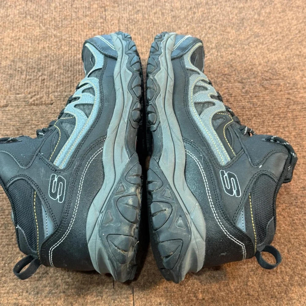 Skechers Work Mens Steel Toe Boots Black Gray Slip Resistant EH 77108 BKCC 9.5